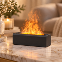 Flame Aroma Diffuser – Ultrasonic Essential Oil Diffuser with Flickering Flame Light