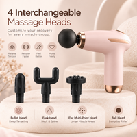 Mini Massage Gun – Portable Deep Tissue Percussion Massager with 4 Heads