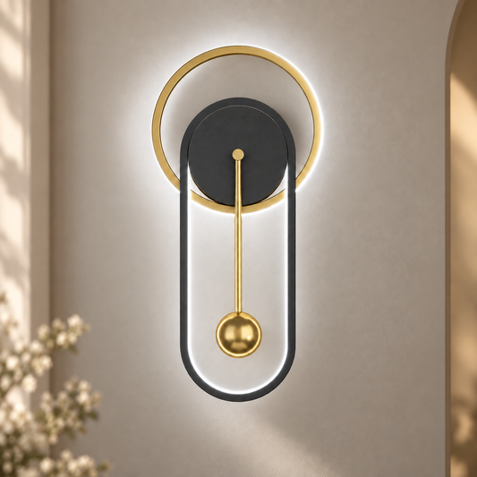 Nordic Minimalist Wall Clock – LED Backlight, Silent Sweep, Round Iron & Aluminum Design