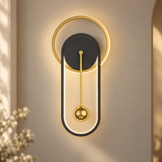 Nordic Minimalist Wall Clock – LED Backlight, Silent Sweep, Round Iron & Aluminum Design