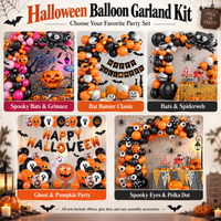 Halloween Balloon Garland Kit – Black, Orange & Purple Party Decoration Set