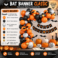 Halloween Balloon Garland Kit – Black, Orange & Purple Party Decoration Set