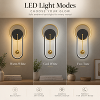 Nordic Minimalist Wall Clock – LED Backlight, Silent Sweep, Round Iron & Aluminum Design