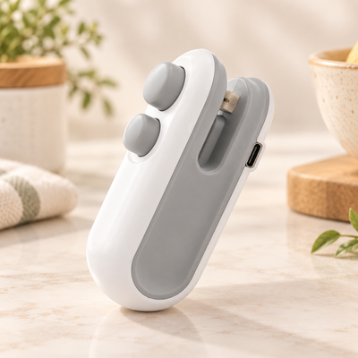 Mini 2-in-1 Bag Sealer & Cutter – Portable USB Rechargeable Food Sealer