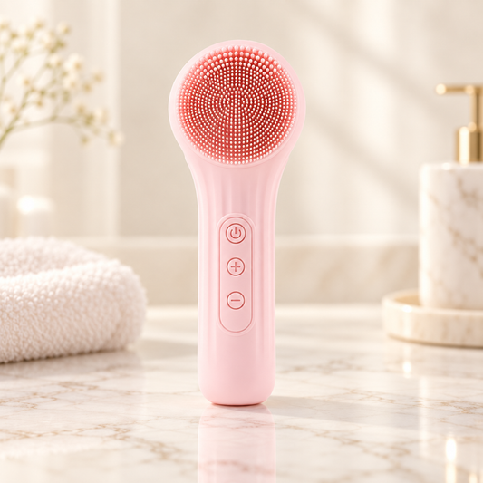 Silicone Facial Cleansing Brush – Ultrasonic Vibration & Warm Compress Massager