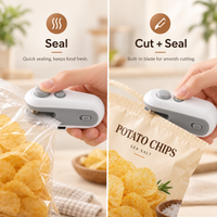 Mini 2-in-1 Bag Sealer & Cutter – Portable USB Rechargeable Food Sealer