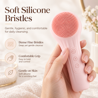 Silicone Facial Cleansing Brush – Ultrasonic Vibration & Warm Compress Massager