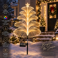 Solar Fiber Optic Christmas Tree Light – Color-Changing Outdoor Fountain Light