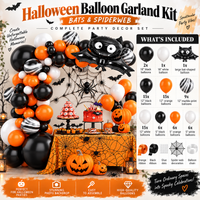 Halloween Balloon Garland Kit – Black, Orange & Purple Party Decoration Set