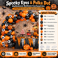 Halloween Balloon Garland Kit – Black, Orange & Purple Party Decoration Set
