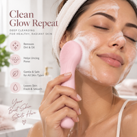 Silicone Facial Cleansing Brush – Ultrasonic Vibration & Warm Compress Massager